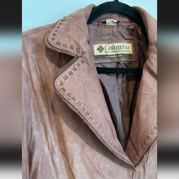 Columbia Women's Leather Blazer Jacket Vintage - Picture 2 of 4
